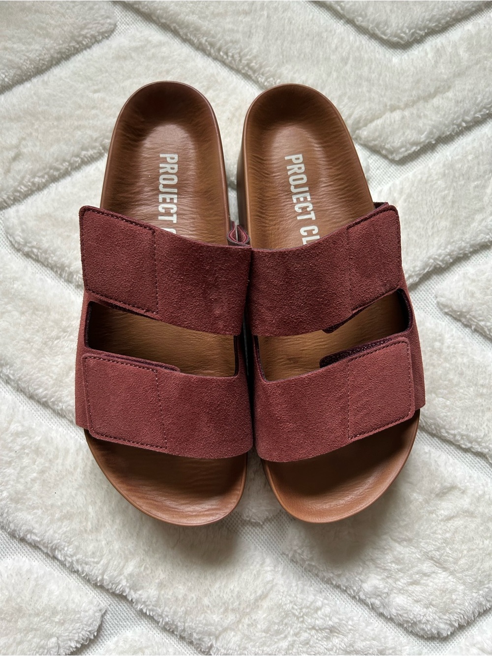 Project Cloud Pismo Platform Sandal in Berry Suede